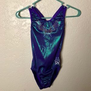 GK Aly Raisman Peacock Leotard